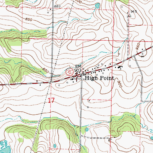 Topographic Map of California Rural Fire Protection District High Point Fire Station, MO