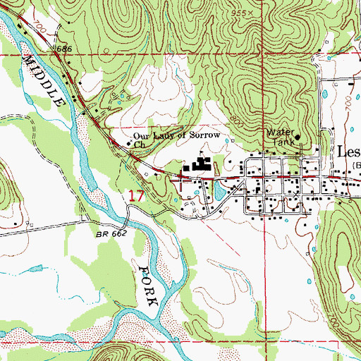 Topographic Map of Northern Reynolds County Fire Protection District, MO