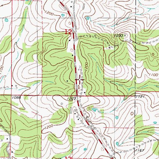 Topographic Map of Wasola Fire Department, MO