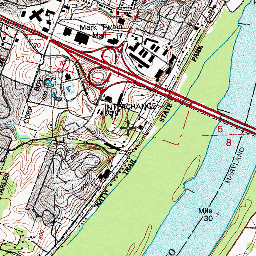 Topographic Map of Saint Charles Fire Department Station 2, MO