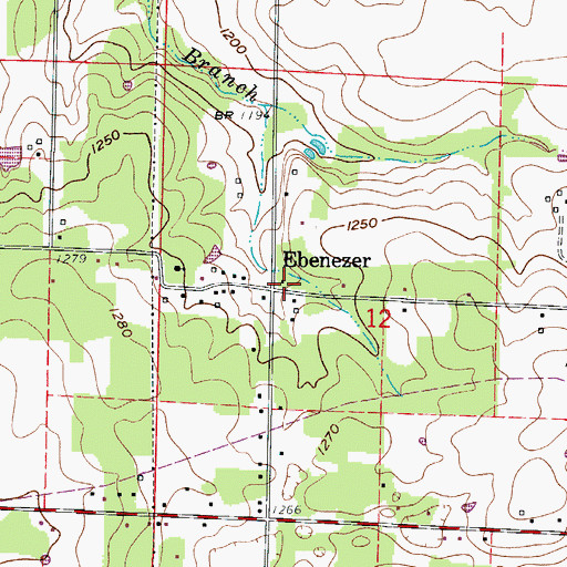 Topographic Map of Ebenezer Fire Protection District, MO