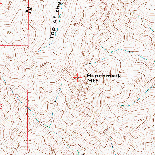 Topographic Map of Benchmark Mountain, AZ