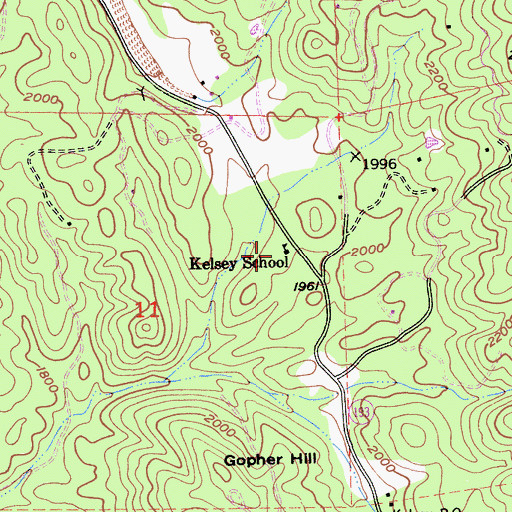 Topographic Map of Kelsey School, CA