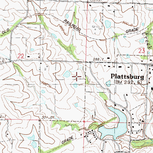 Topographic Map of Plattsburg Fire Protection District, MO