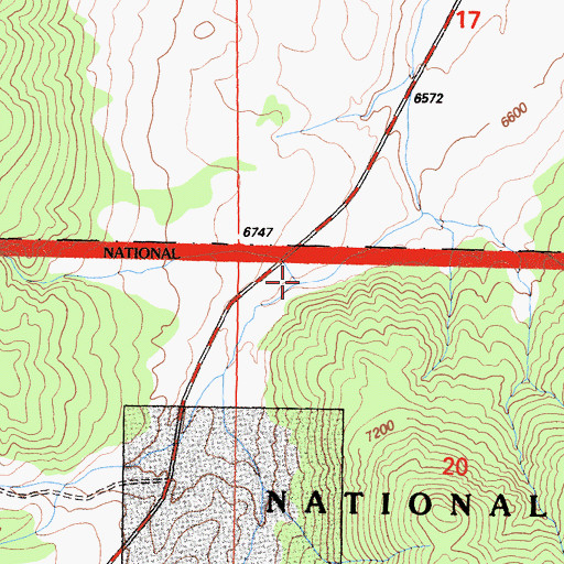 Topographic Map of Kelty Canyon, CA