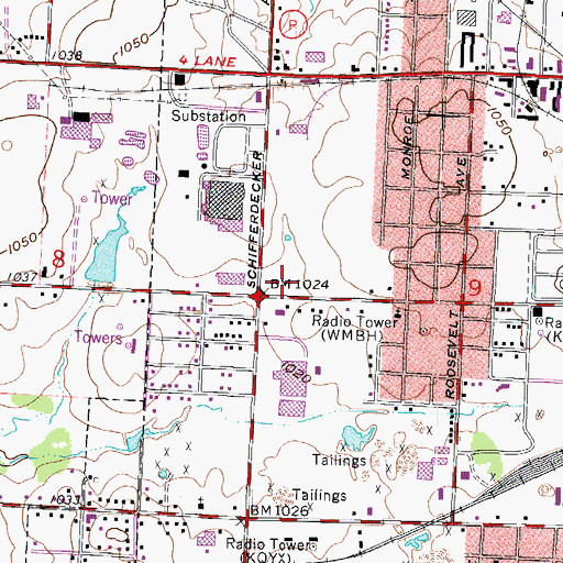 Topographic Map of Joplin Fire Department Station 2, MO