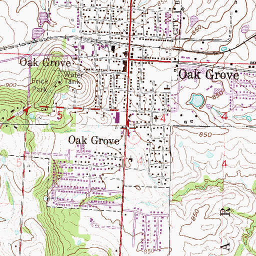 Topographic Map of Sni Valley Fire Protection District Main Station, MO