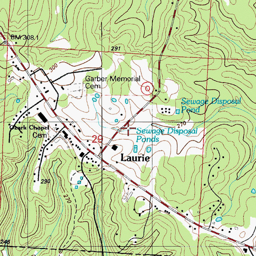 Topographic Map of Gravois Fire Protection District Station 5, MO