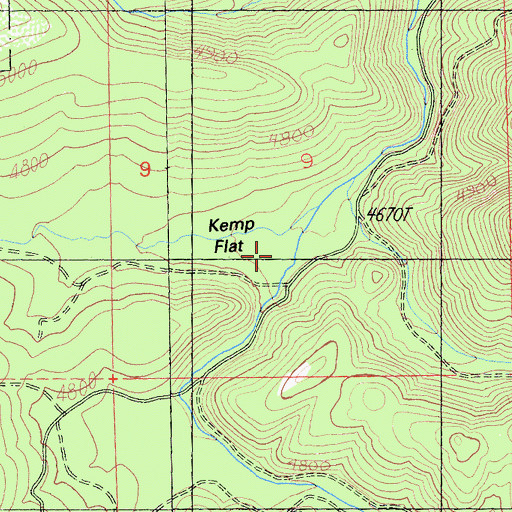 Topographic Map of Kemp Flat, CA