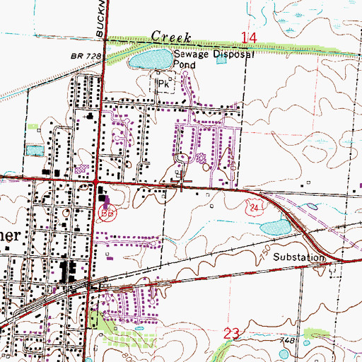 Topographic Map of Fort Osage Fire Protection District Headquarters, MO