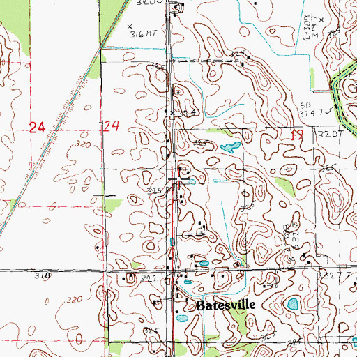 Topographic Map of Butler County Fire Protection District Twin Rivers Station, MO