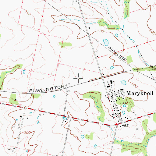Topographic Map of Old Monroe Fire Protection District Station 2, MO