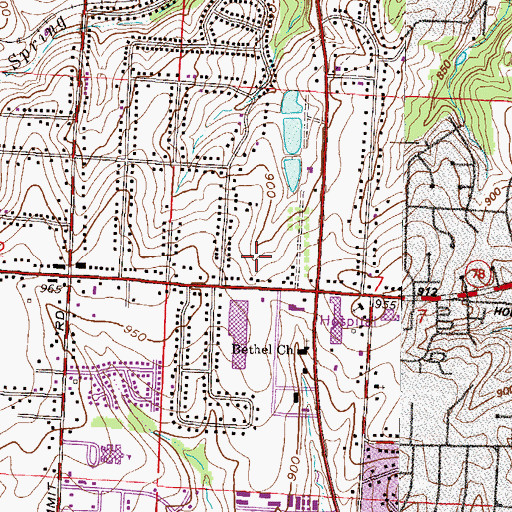 Topographic Map of Independence Fire Department Station 7, MO