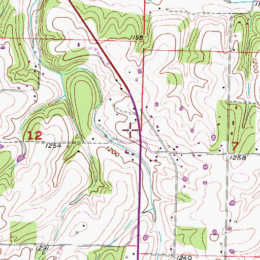Topographic Map of Highlandville Fire Protection District Station 3, MO