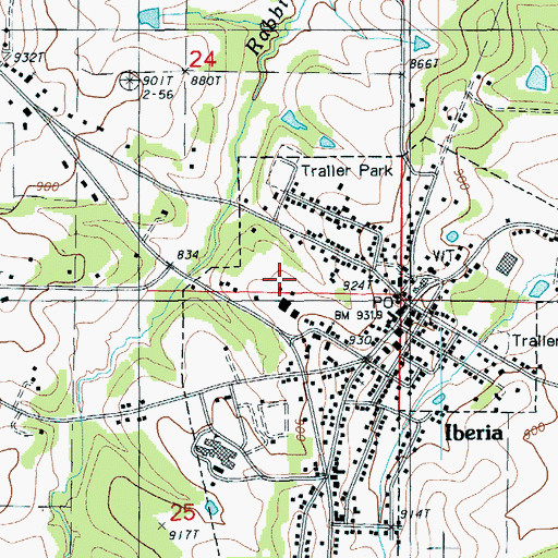 Topographic Map of Iberia Rural Fire Protection District Station 1, MO