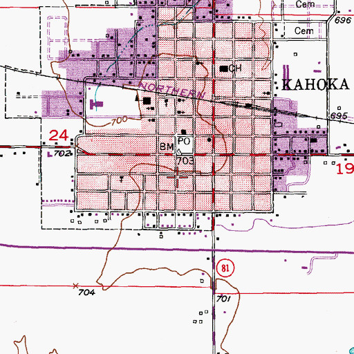 Topographic Map of Clark County Fire Corporation, MO