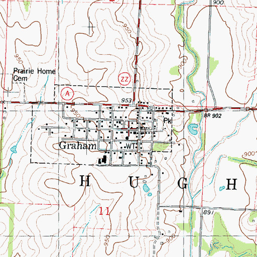 Topographic Map of Graham Fire Protection District, MO