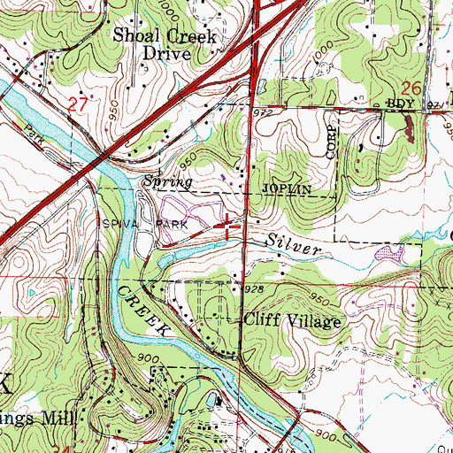 Topographic Map of Missouri Department of Conservation Forestry Southwest Regional Field Fire Office Joplin, MO