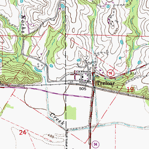 Topographic Map of Marthasville Volunteer Fire Department Station 2, MO