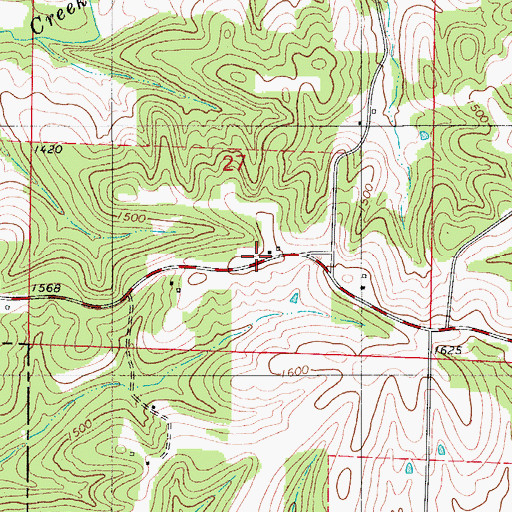 Topographic Map of Southern Webster County Fire Protection District Station 4, MO