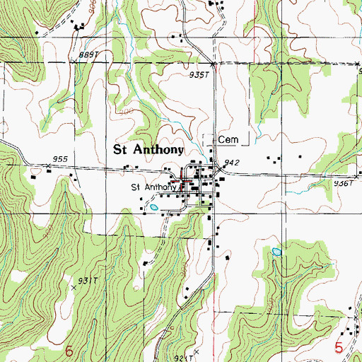 Topographic Map of Iberia Rural Fire Protection District Station 2, MO