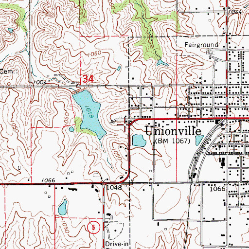 Topographic Map of Missouri Department of Conservation Forestry Northeast Regional Field Fire Office Unionville, MO