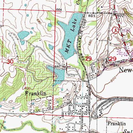 Topographic Map of Missouri Department of Conservation Forestry Central Regional Field Fire Office New Franklin, MO