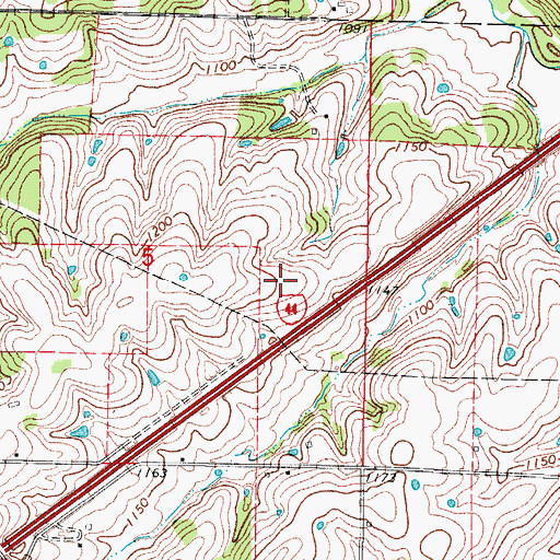 Topographic Map of Halltown Volunteer Fire Department Station 2, MO