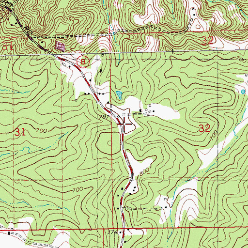 Topographic Map of Hillsboro Fire Protection District Station 2, MO
