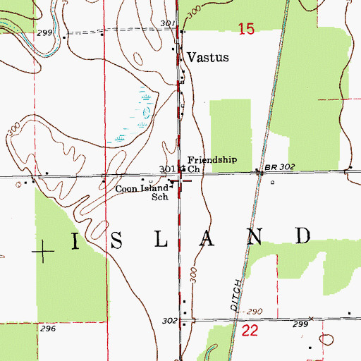 Topographic Map of Butler County Fire Protection District Coon Island Station, MO
