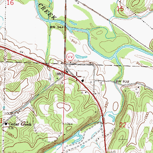 Topographic Map of Redings Mill Fire Protection District Station 4, MO