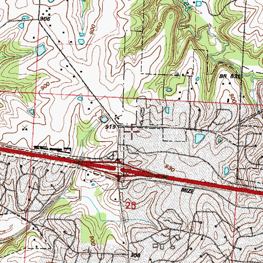 Topographic Map of Missouri Department of Conservation Forestry Kansas City Regional Field Fire Office Blue Springs, MO