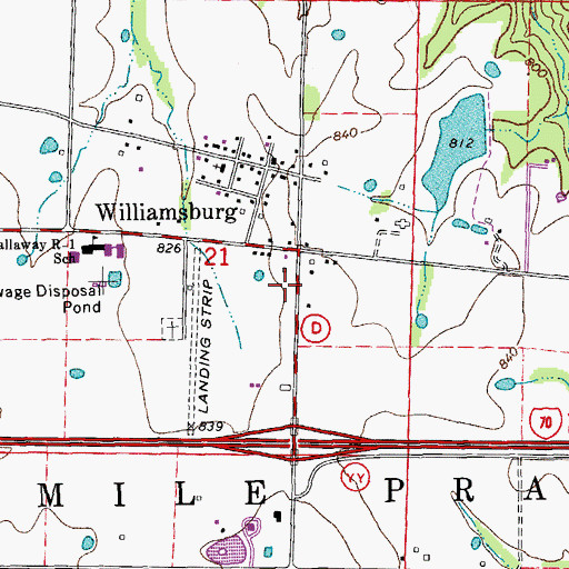 Topographic Map of North Callaway Fire Protection District Station 2, MO