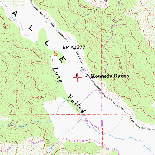 Topographic Map of Kennedy Ranch, CA