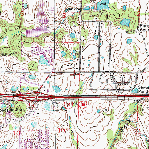 Topographic Map of Boone County Fire Protection District Station 1, MO