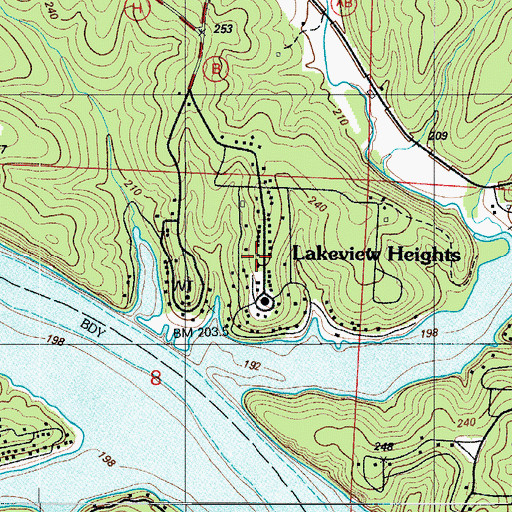 Topographic Map of Lakeview Heights Fire Protection District Headquarters, MO