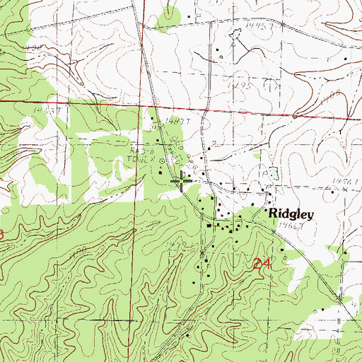 Topographic Map of Wheaton Fire Department Substation, MO