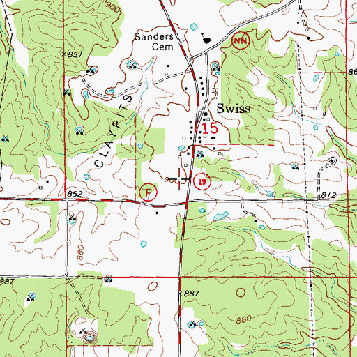 Topographic Map of Hermann Fire Company 1 Station 3, MO
