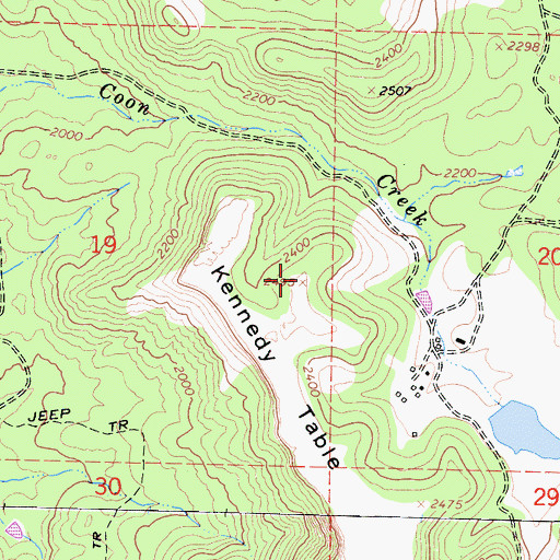 Topographic Map of Kennedy Table, CA