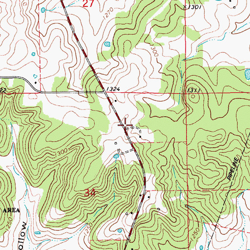Topographic Map of Montauk Rural Fire Department, MO