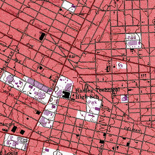 Topographic Map of Saint Louis Fire Department - Engine House 17, MO