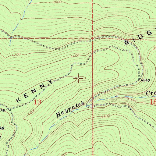 Topographic Map of Kenny Ridge, CA