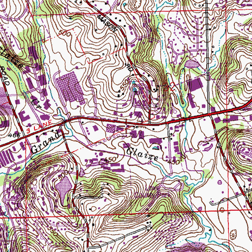 Topographic Map of West County Emergency Medical Services and Fire Protection District Station 2, MO