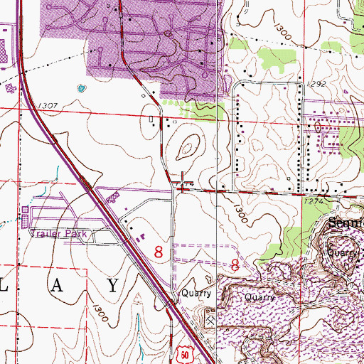 Topographic Map of Springfield Fire Department Station 10, MO