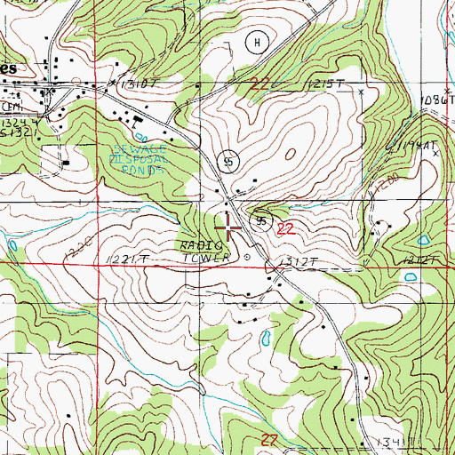 Topographic Map of Northern Wright County Volunteer Fire Department, MO