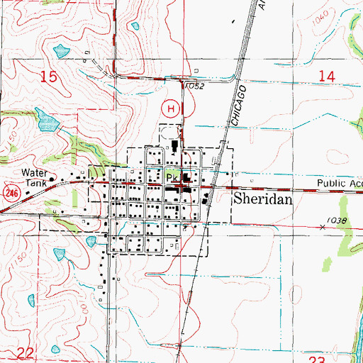 Topographic Map of Sheridan Fire Protection District, MO