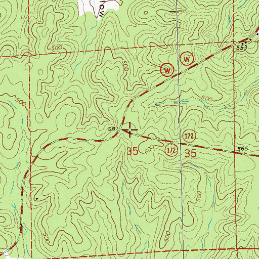 Topographic Map of Chaonia Volunteer Fire Department, MO