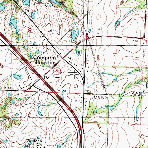 Topographic Map of Compton Junction Fire District, MO