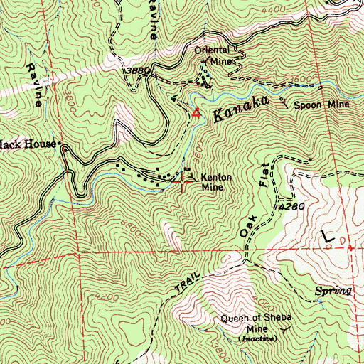 Topographic Map of Kenton Mine, CA