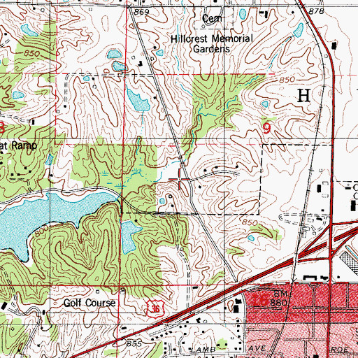 Topographic Map of Macon Rural Fire Department, MO